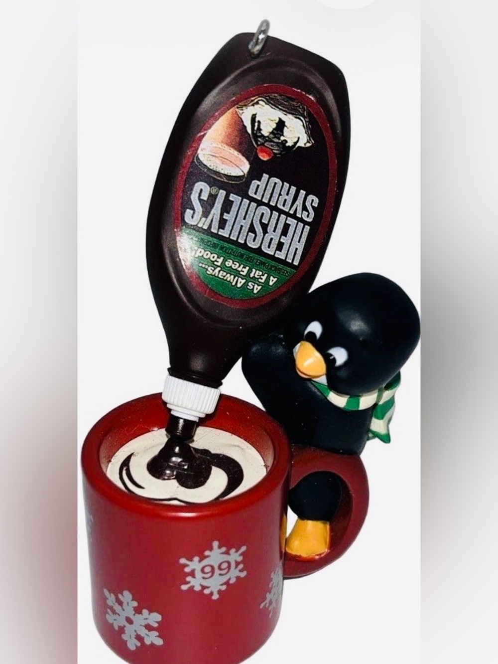 Cocoa Break Kids Bath Toy with Black Penguin and Red Mug - Chocolate Syrup Play